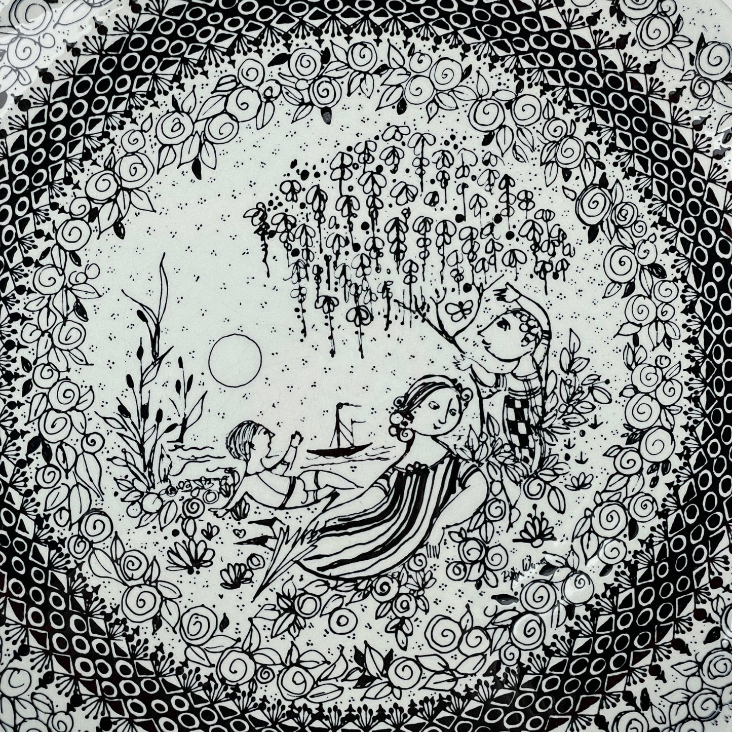 Vægplatte, “Sommer”, Bjørn Wiinblad - Mission Afrika Genbrug