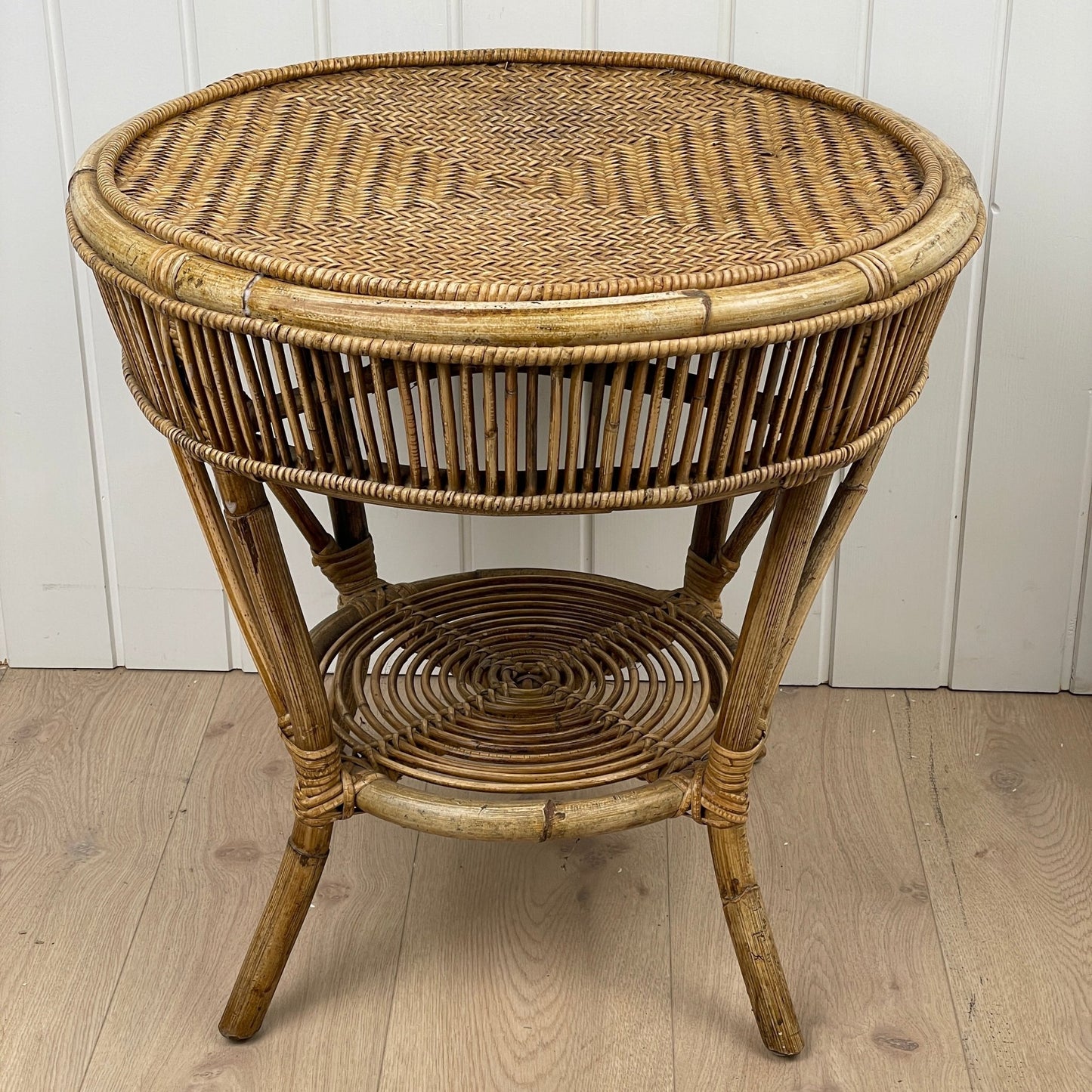Vintage bambus/rattan sidebord / sofabord - Mission Afrika Genbrug