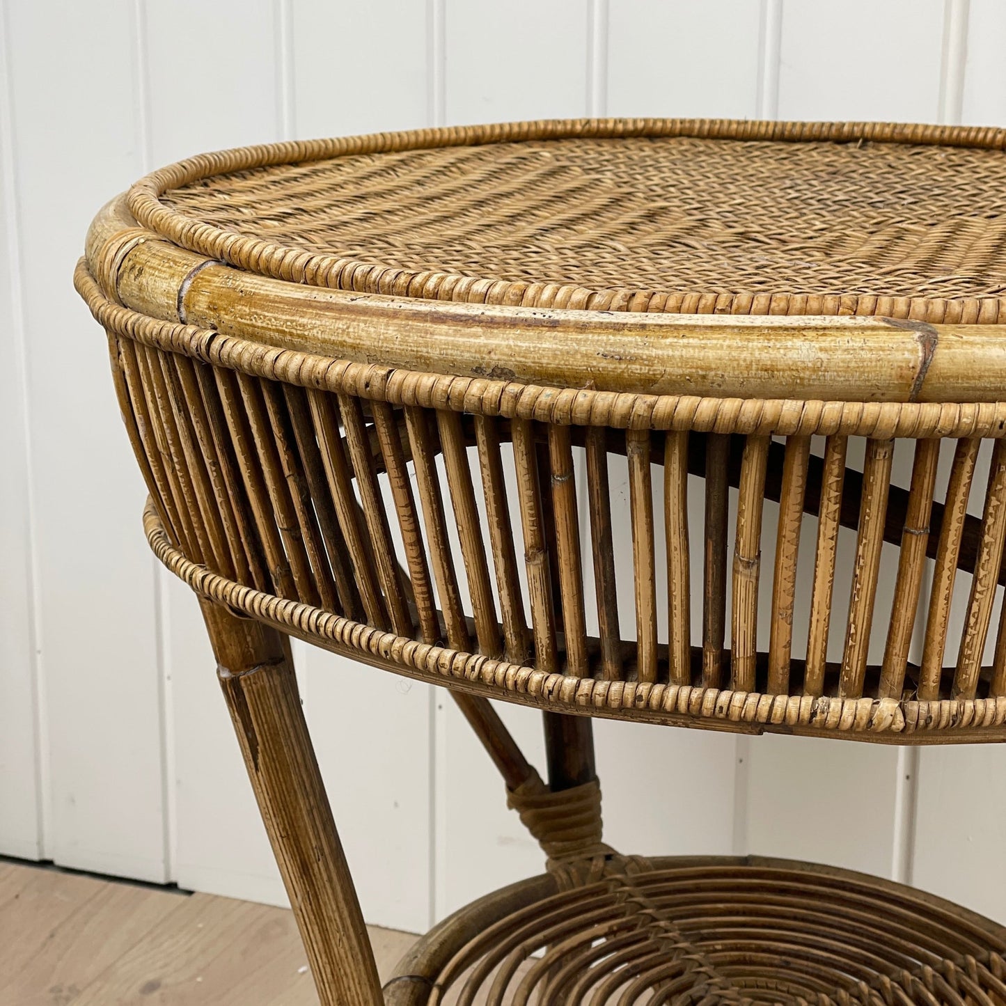 Vintage bambus/rattan sidebord / sofabord - Mission Afrika Genbrug