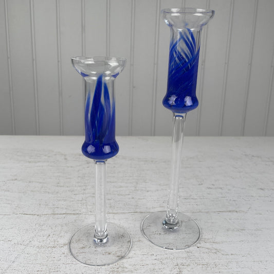 Vintage glas lysestager - Mission Afrika Genbrug