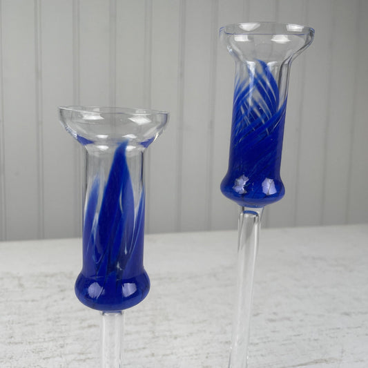 Vintage glas lysestager - Mission Afrika Genbrug