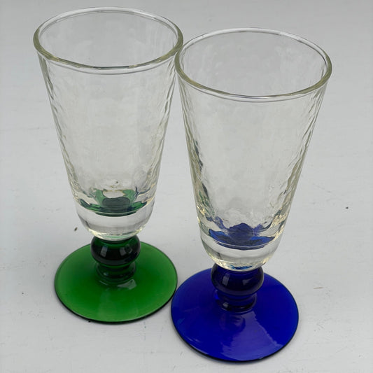 Vintage glas med farvet stilk - Mission Afrika Genbrug