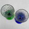Vintage glas med farvet stilk - Mission Afrika Genbrug