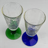Vintage glas med farvet stilk - Mission Afrika Genbrug