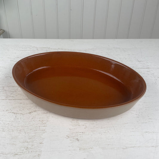 Vintage ildfast lerfad 36,5cm - Mission Afrika Genbrug