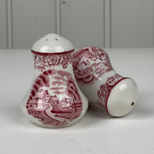 Vintage salt - og peberbøsse, Engelsk fajance - Mission Afrika Genbrug